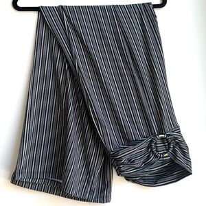 Robert Louis 2X Black White Stripe Wide Leg Pants Ring Detail Plus